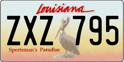 LA license plate ZXZ795