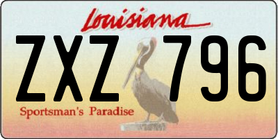 LA license plate ZXZ796