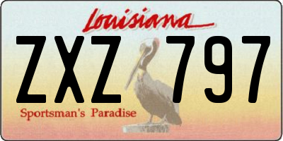 LA license plate ZXZ797