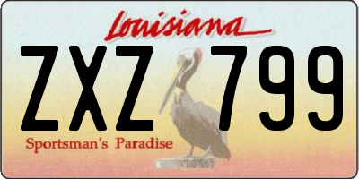 LA license plate ZXZ799