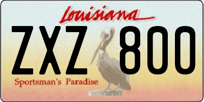 LA license plate ZXZ800