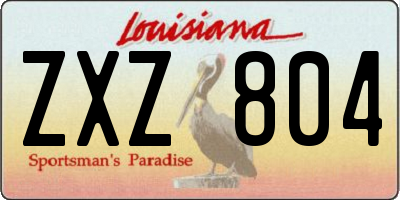 LA license plate ZXZ804