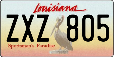 LA license plate ZXZ805