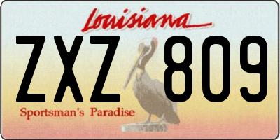 LA license plate ZXZ809