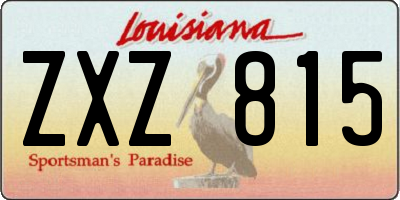 LA license plate ZXZ815