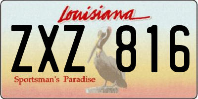 LA license plate ZXZ816