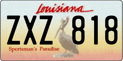 LA license plate ZXZ818