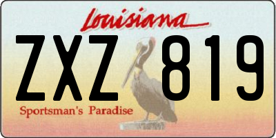 LA license plate ZXZ819