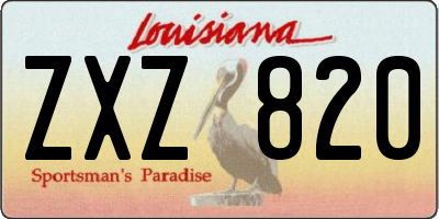 LA license plate ZXZ820