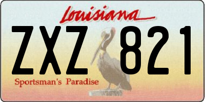 LA license plate ZXZ821