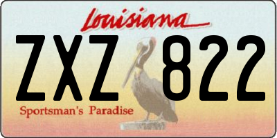 LA license plate ZXZ822