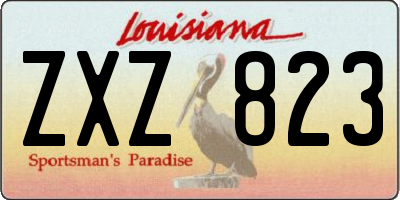 LA license plate ZXZ823