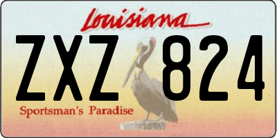 LA license plate ZXZ824