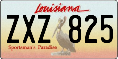 LA license plate ZXZ825