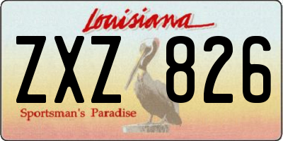LA license plate ZXZ826