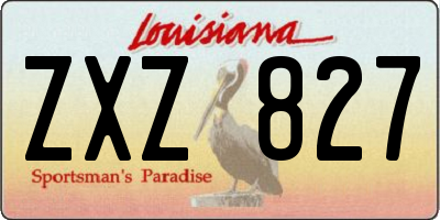 LA license plate ZXZ827