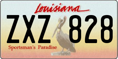 LA license plate ZXZ828