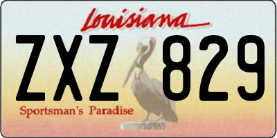 LA license plate ZXZ829