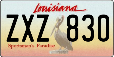 LA license plate ZXZ830