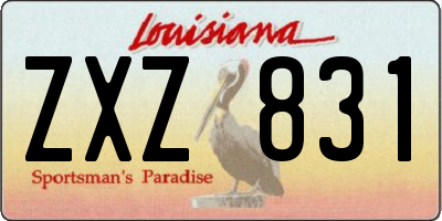 LA license plate ZXZ831