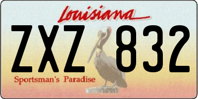 LA license plate ZXZ832