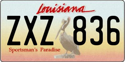 LA license plate ZXZ836