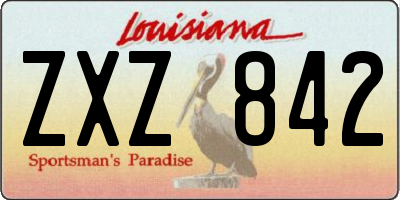LA license plate ZXZ842