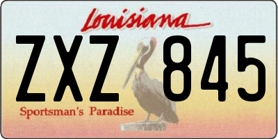 LA license plate ZXZ845