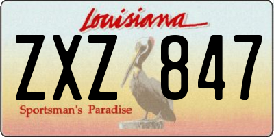 LA license plate ZXZ847