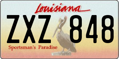 LA license plate ZXZ848