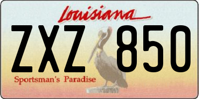 LA license plate ZXZ850