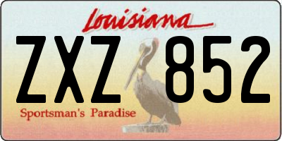 LA license plate ZXZ852