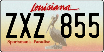LA license plate ZXZ855