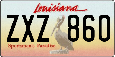 LA license plate ZXZ860