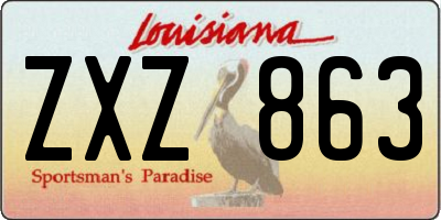LA license plate ZXZ863