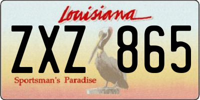 LA license plate ZXZ865