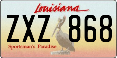 LA license plate ZXZ868