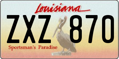 LA license plate ZXZ870