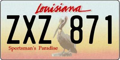 LA license plate ZXZ871