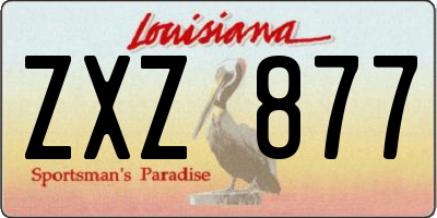 LA license plate ZXZ877