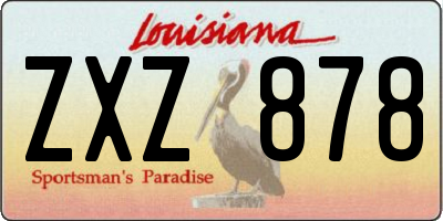 LA license plate ZXZ878
