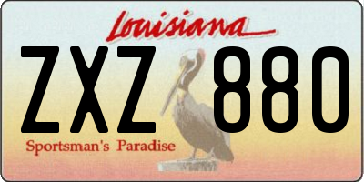 LA license plate ZXZ880