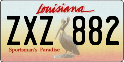 LA license plate ZXZ882