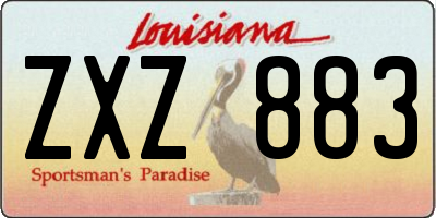 LA license plate ZXZ883