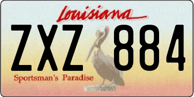 LA license plate ZXZ884