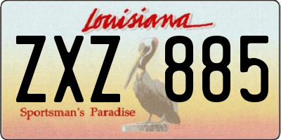 LA license plate ZXZ885