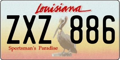 LA license plate ZXZ886