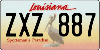LA license plate ZXZ887