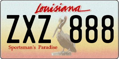 LA license plate ZXZ888