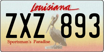 LA license plate ZXZ893